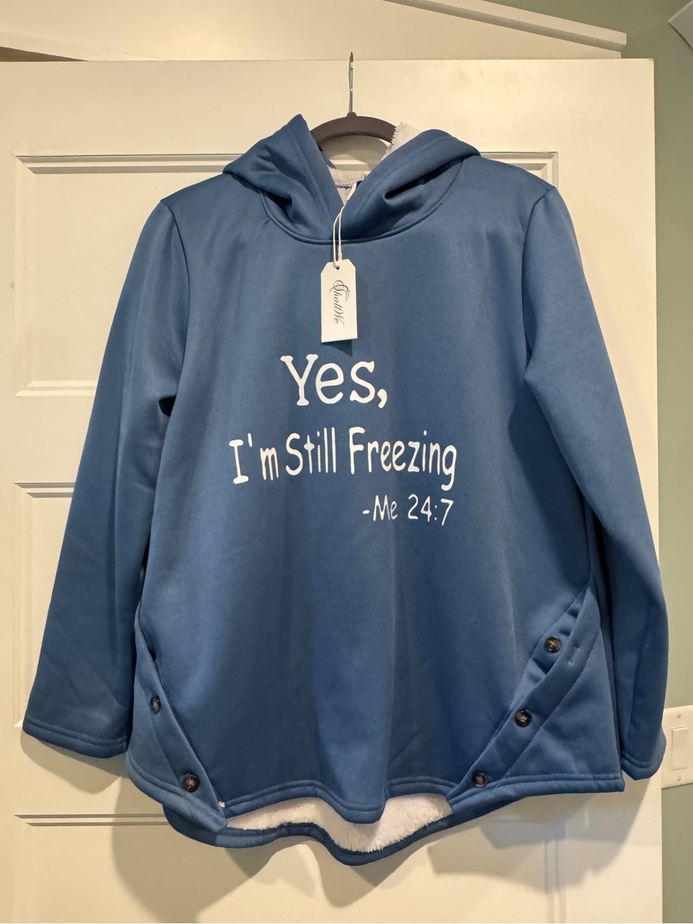 Yes, I'm Still Freezing Blue Kids Hoodie